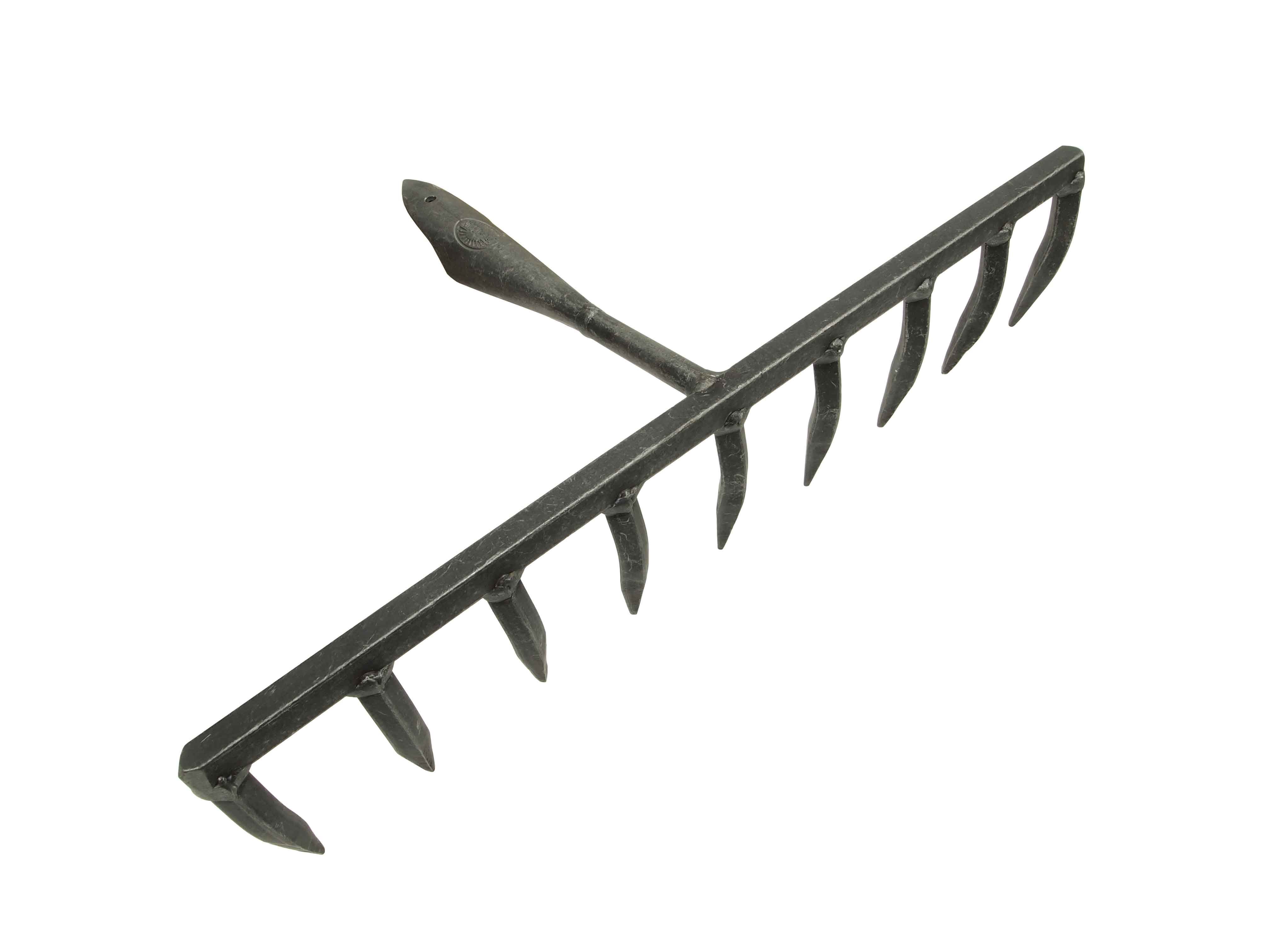 Veggy garden seeding rake with 9 square forged tines head only